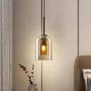 Modern Vitreous Shade Hardwired String Pendant Lamp with Shade Adapted for Led & Incandescent/ Fluorescent, Variable Suspension Length