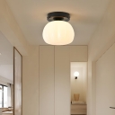 Modern Ceiling Sconce with 1 Light Semi Flush Fixture, Polymer Compound Shade, Fixed Wiring