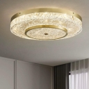 Casual Circle Hardwired Flush Mount Ceiling Fixture with Resin Shade for Residential Use Adapted for LED