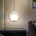 Contemporary Hardwired Variable Hanging Length Pendant with Vitreous Shade for Residential Use