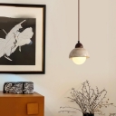 Modern 1 Light Adjustable Hanging Length Glass Pendant Light for Bedroom