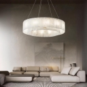 Background Thread Sintered Stone Shade Hanging Light Adapted for Bi-pin for Residential Use, Adjustable Height