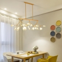 Contemporary Ambient Light Over Kitchen Table with Pendant Rod, Vitreous Shade for Residential Use, Tailorable Hanging Length
