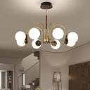 Contemporary Ball Shape Chandelier with Glass Shade for Living Room