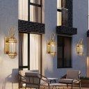 Transparent Glass Transparent Outdoor Wall Sconce with Vitreous Shade