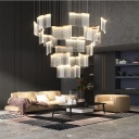 Residential Use Polymer Shade LED Light Cascading Pendant Lamp with Thread Mount and Tailorable Hanging Length