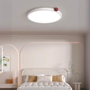 1 Light Fixed Wiring Round Flat Mounted Chalk Flush Mount Light for Residential Use Adapted for Led Light in a Modern Style