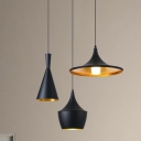 Industrial Style Ceiling Lamp with Ink/White Alloy Shade, Angular Fixture for Indoor Use, Direct Wired Electric