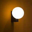 Contemporary Vanity Light with Opalescent Glass Shade in Ball Fixture