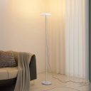 Metal 1 Light Floor Lamp with Integrated LED and Plexiglass Shade for Residential Use, Foot Switch