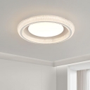 1 Light Hardwired Flushmount Ceiling Sconce with Polymer Shade for Bedroom