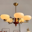 Adjustable Height Direct Connection Pendant Bar Sputnik Surrounding Glass Chandelier Light for Residential Use in a Modern Style