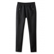 Elastic Waist Plain Pant with Zipper Pockets