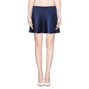 Minimalist Plain A-line Zip Side Skirt