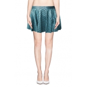 Elastic Waist Mini Skirt in Fish Scale Print