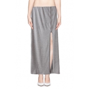 Must Have Elasticated Waist Zippered Maxi Skirt with Slit