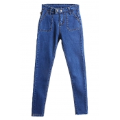 High Rise Original Patch Pocket Jeans with Double Button