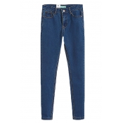 Zip Fly Dark Wash Concise Jeans in Skinny Fit