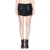 Special Button Fly Zip Back High Waist Shorts