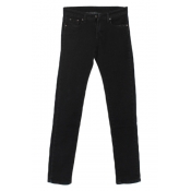Dark Wash Zip Detail Mid Rise Skinny Jeans