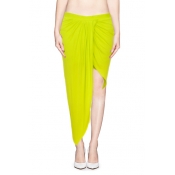 Asymmetrical Wrap Maxi Skirt with Ruched Detail
