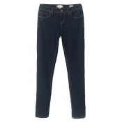 Stitch Detail Clean Blue Classic Stretchy Jeans