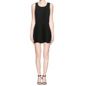 Black Cut Out Back Sleeveless Dress with Knotted Detail