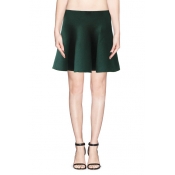 Elegant Plain Mini Knitted Skirt with High Waist
