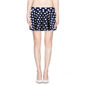 Polka Dot Print Mini Skirt with Elastic Waist