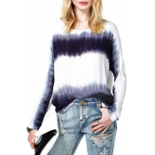 Special Ombre Long Sleeve Chiffon Top in Loose Fit