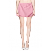 Candy Color High Waist Chiffon Shorts with Origami Layer
