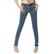 Comfortable Zip Fly Skinny Jeans with Mid Rise
