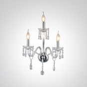 Magnificent All Clear Candelabra Style Wall Sconce with Beautiful Curving Arms