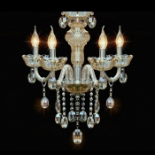 Chic and Lovely Crystal Scrolled Arms 4-Light Foyer Chandelier Lighting