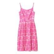 Pink Jacquard Mini Slip Dress