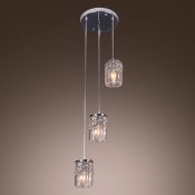 Make Statement with Exclusive Triple Swag Chandelier Featuring Three Chrome Finish Cascading Crystal Pendants