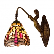 Charming Dragonfly Theme Beautiful Mermaid Wall Sconce for Mirror Lighting