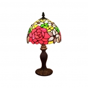 Bouquet Tiffany Style Table Lamp with One Light in Rose Pattern