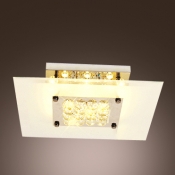 Majestic and Warm  Crystal Small Globes Hang Together Square Flush Mount Lighting