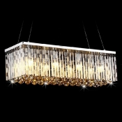 27'' Wide Pendant Chandelier Adorned with Graceful Crystal Bar and Gleaming Polished Finish