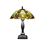 One Light Table Lamp in Tiffany Designed Style Art Glass Shade