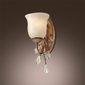 Beautiful Scrolls and Beaded Crystal Leaves Makes Traditional Wall Light Fixture Welcomed Addition