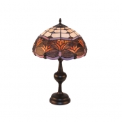 Black Finish 12 Inches Wide Tiffany Glass Shade Table Lamp for Living Room