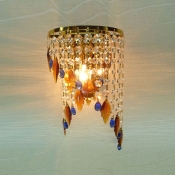 Dazzling Contemporary One-light Wall Sconce Featuring Luxury Gold Finish and Beautiful Crystal Beads