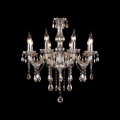 Chocolate Crystal Waterfall 8-Light Classic and Elegant Crystal Chandelier