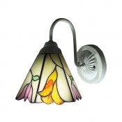 7 Inches Width Tulip Pattern Tiffany Wall Sconce with One Light