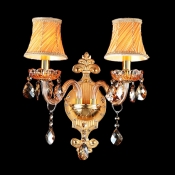 Delicate Scrolling Arms and Amber Crystals Made Traditional Wall Sconce Luxurious Look