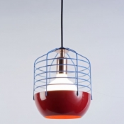 Blue Iron Cage Designer Mini Pendant Lighting