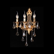 Luxury Delicate Clear Crystal Add Glamour toDelightful Three Light Wall Sconce