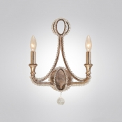 Two Light Wall Sconce Pairs Crystal and Clear Glass Beading With Chrome